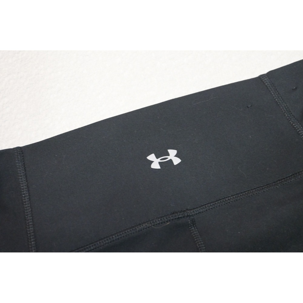 Under Armour Leggings Womens Medium Black Crossover Waist Meridian Pockets EUC